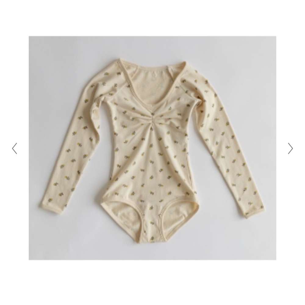 NWT ARQ Paloma Yellow Calico bodysuit M